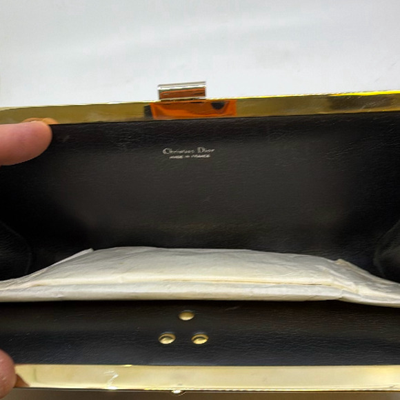 Christian Dior Classic Frame Clutch Black Leather Clutch - Picture 6 of 8